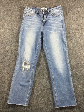 Vervet Blue High Rise Distressed Raw Hem Skinny Ankle Denim Jeans Pants 29